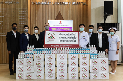 product of Siam Winery donated hand sanitizers to Ramathibodi hospital